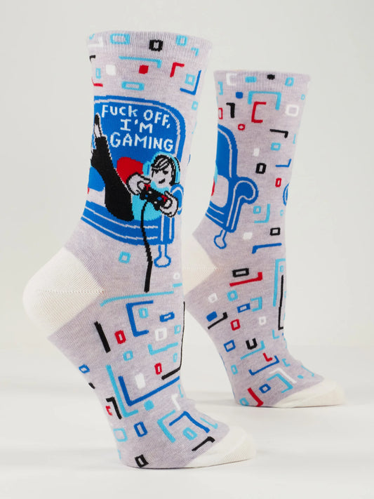 Fuck Off I'm Gaming Women's Crew Socks