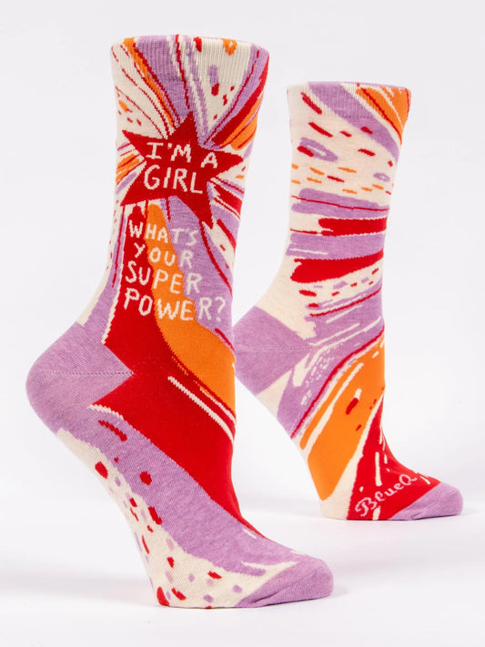 Blue Q I'm A Girl Crew Socks