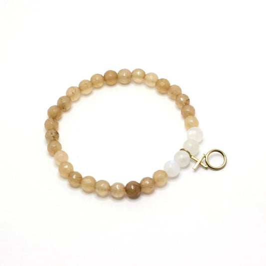 Gemstone Bracelet Beige Pink